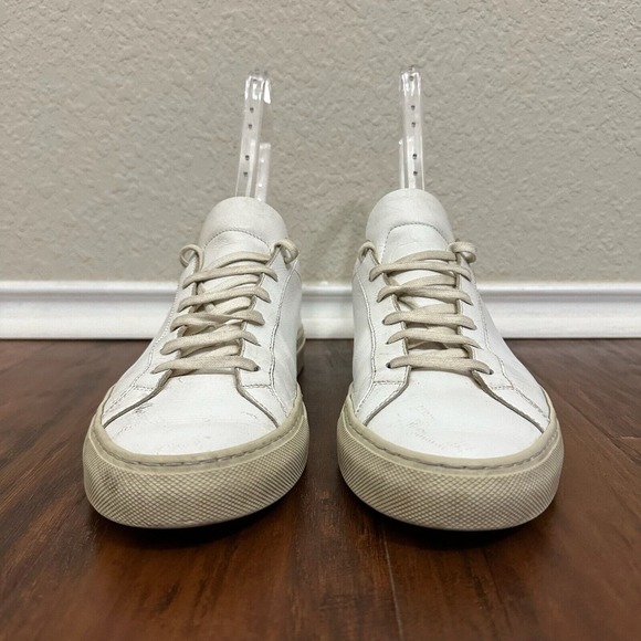 COMMON PROJECTS Original Achilles Low-Top Sneakers in White Leather - Picture 4 of 9